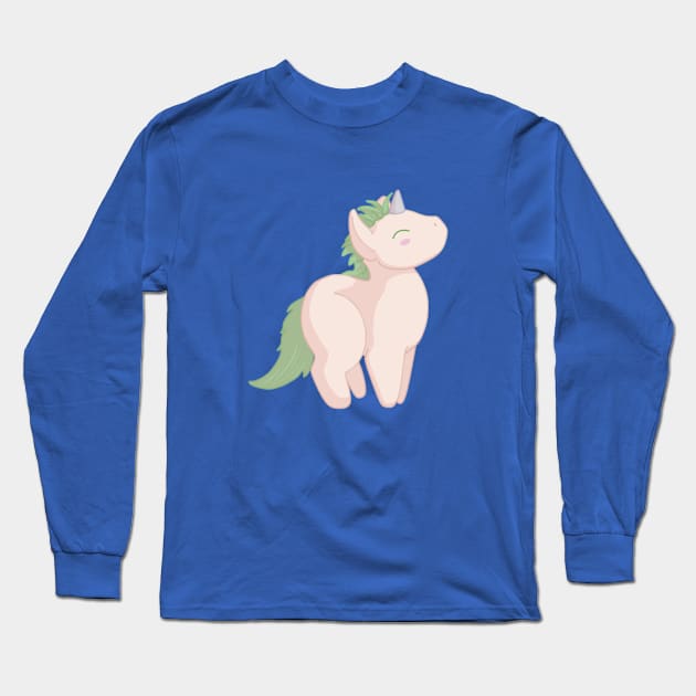 Blue Unicorn Long Sleeve T-Shirt by Anathar